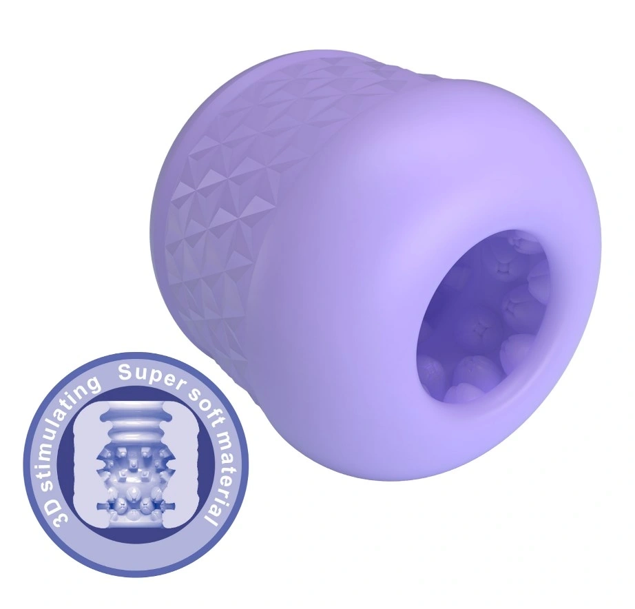 Jucarii Sexuale Barbati - Masturbator Cary, Interior Striat, Material TPE Super Moale, Mov, Erotic24.ro