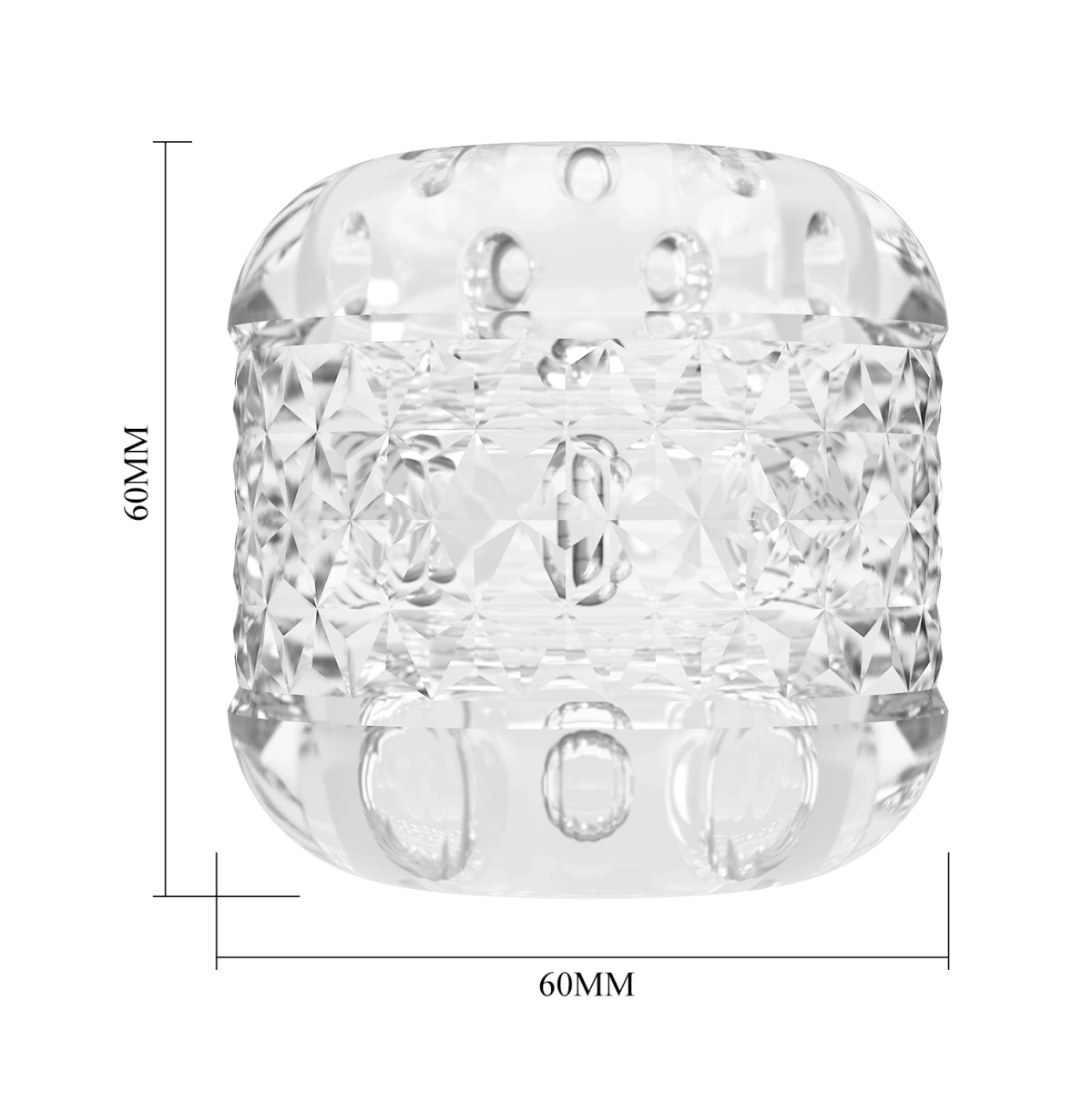 Masturbator Crystle, Super Elastic, TPE Transparent, 6 cm, #5, Erotic24.ro