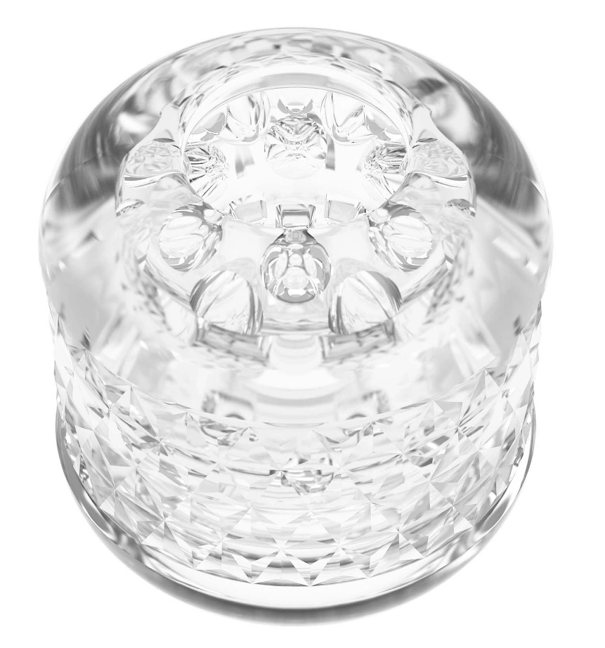 Masturbator Cary, Interior Striat, Material TPE Super Moale, Transparent, #6, Erotic24.ro