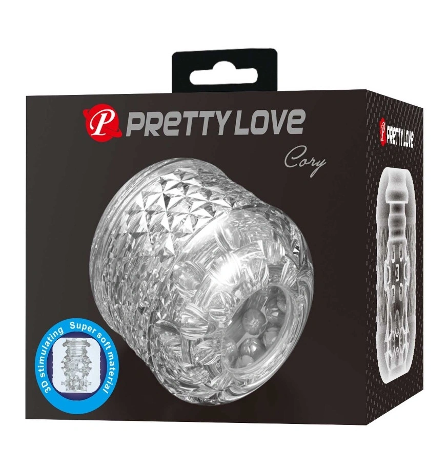 Masturbator Cary, Interior Striat, Material TPE Super Moale, Transparent, #7, Erotic24.ro