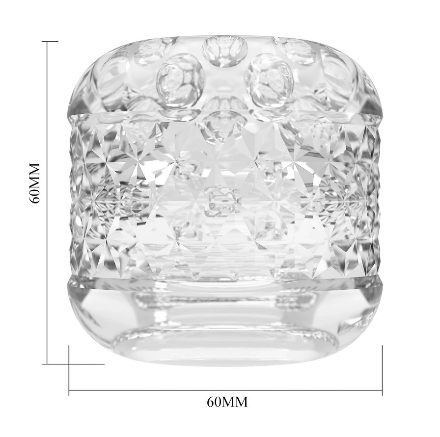 Masturbator Cary, Interior Striat, Material TPE Super Moale, Transparent, #5, Erotic24.ro