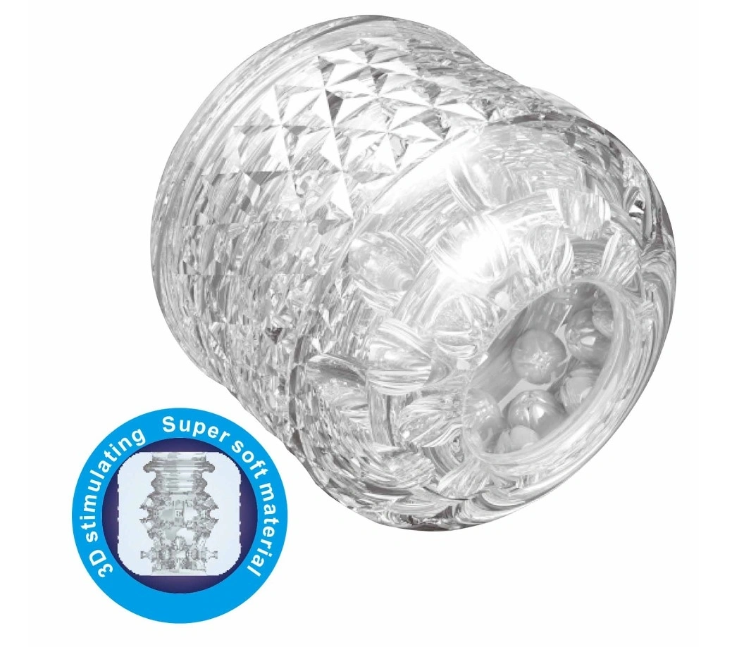 Jucarii Sexuale Barbati - Masturbator Cary, Interior Striat, Material TPE Super Moale, Transparent, Erotic24.ro