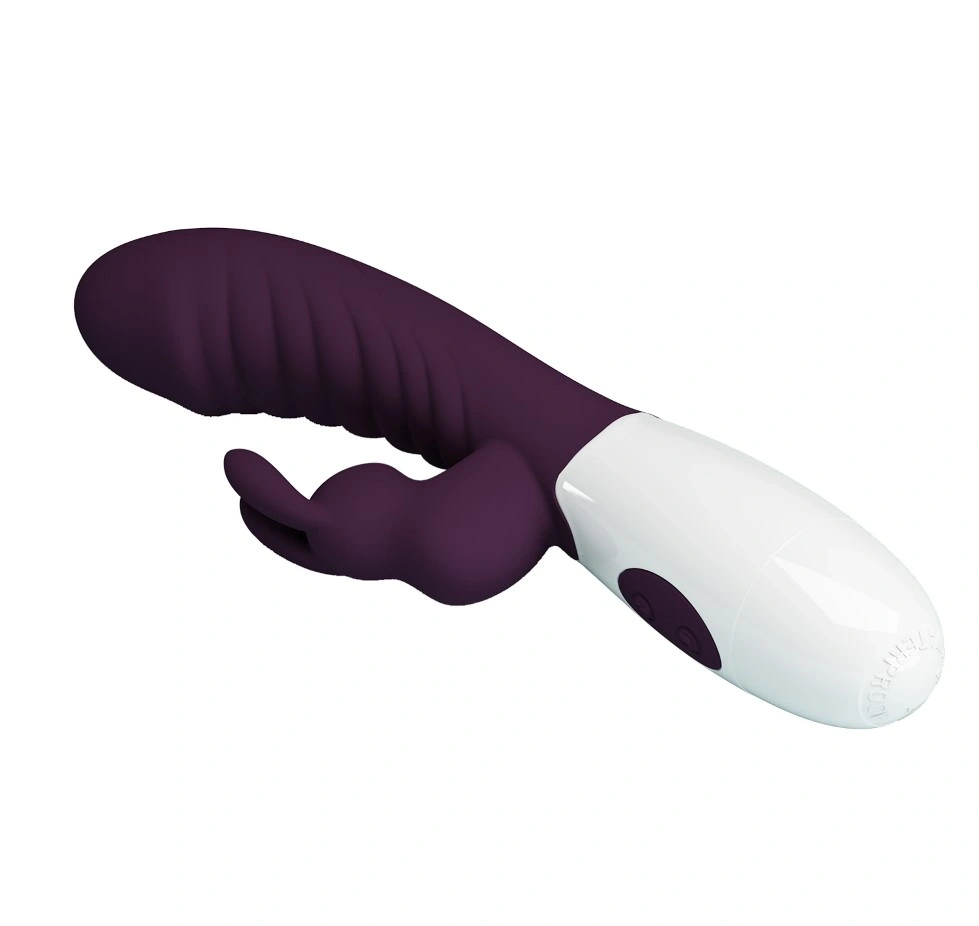 Vibrator Iepuras Naughty Bunny, 30 Moduri Vibratii, Silicon, Mov Inchis/Alb, 19.8 cm, #5, Erotic24.ro