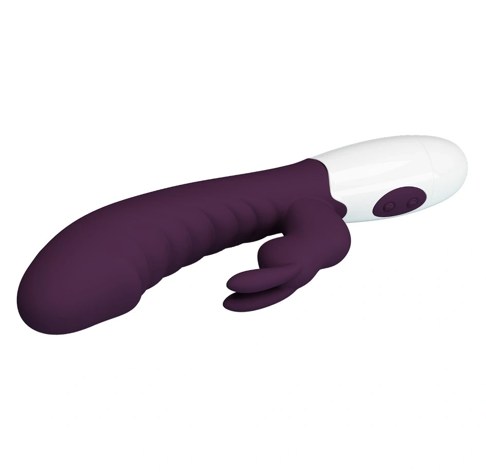 Vibrator Iepuras Naughty Bunny, 30 Moduri Vibratii, Silicon, Mov Inchis/Alb, 19.8 cm, #6, Erotic24.ro