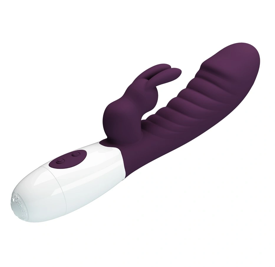 Vibrator Iepuras Naughty Bunny, 30 Moduri Vibratii, Silicon, Mov Inchis/Alb, 19.8 cm, #4, Erotic24.ro