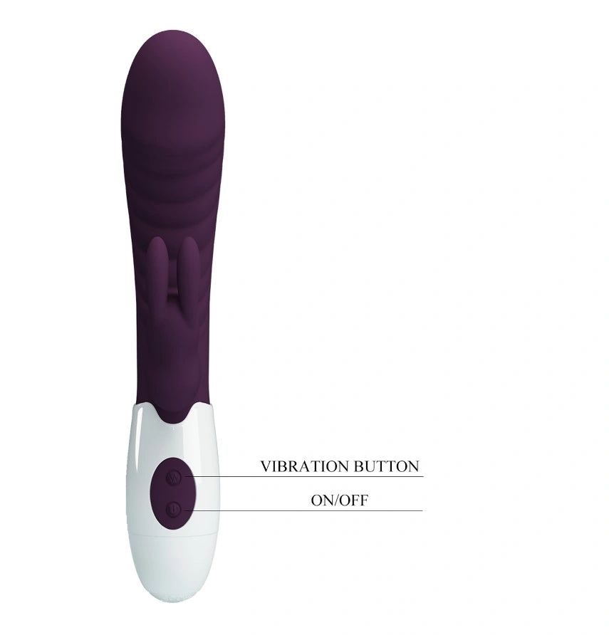 Vibrator Iepuras Naughty Bunny, 30 Moduri Vibratii, Silicon, Mov Inchis/Alb, 19.8 cm, #7, Erotic24.ro