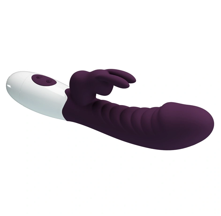 Vibrator Iepuras Naughty Bunny, 30 Moduri Vibratii, Silicon, Mov Inchis/Alb, 19.8 cm, #3, Erotic24.ro