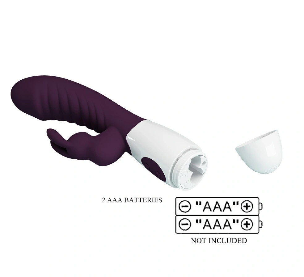 Vibrator Iepuras Naughty Bunny, 30 Moduri Vibratii, Silicon, Mov Inchis/Alb, 19.8 cm, #8, Erotic24.ro