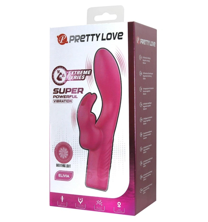 Vibrator Iepuras Elivia, 10 Moduri Vibratii, USB Magnetic, Roz, 17.2 cm, Nr. 7, Erotic24.ro