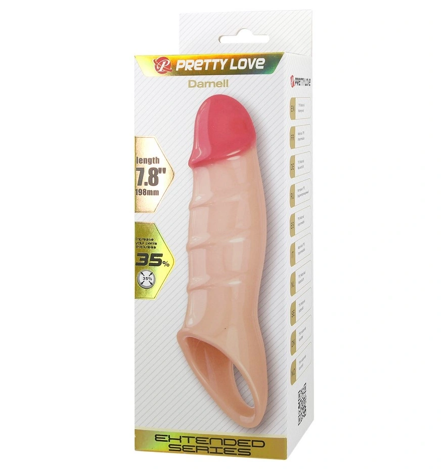 Prelungitor Realist de Penis Darnel +3 cm, TPE, Natural, Nr. 9, Erotic24.ro