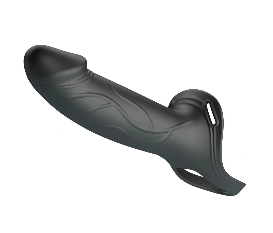 Strap-on Hollow Landon Dildo Realist +4.2 cm, Silicon, Negru, #3, Erotic24.ro