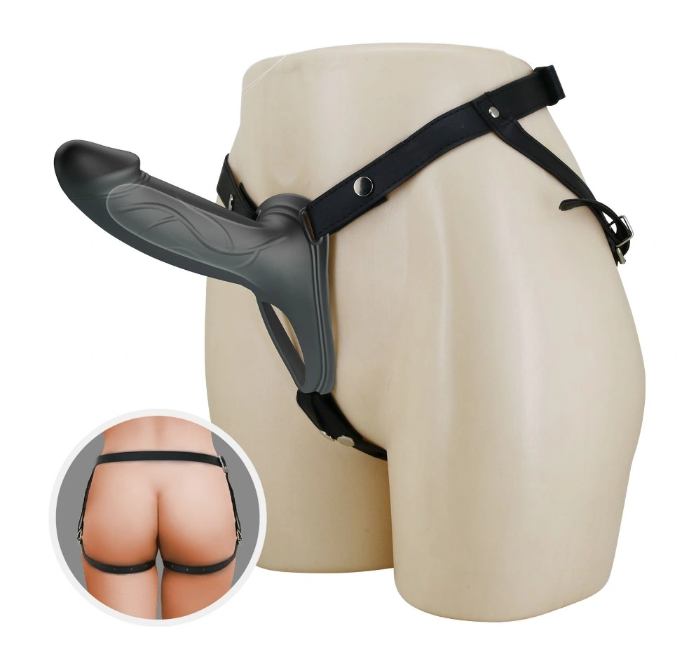 Strap-on Hollow Landon Dildo Realist +4.2 cm, Silicon, Negru, #1, Erotic24.ro