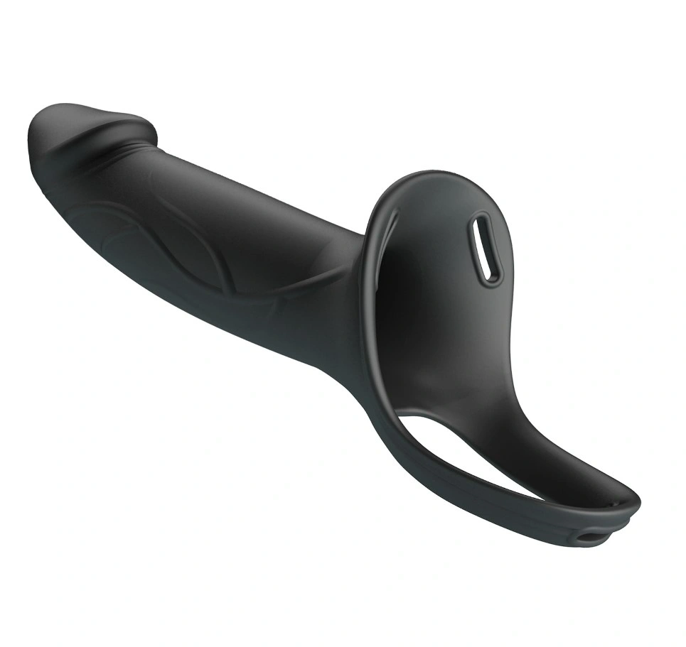 Strap-on Hollow Landon Dildo Realist +4.2 cm, Silicon, Negru, #4, Erotic24.ro