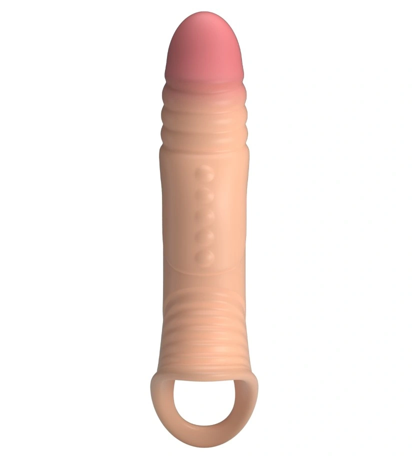 Prelungitor Penis Lve +4 cm cu Vibratii, TPE, Natural, #2, Erotic24.ro