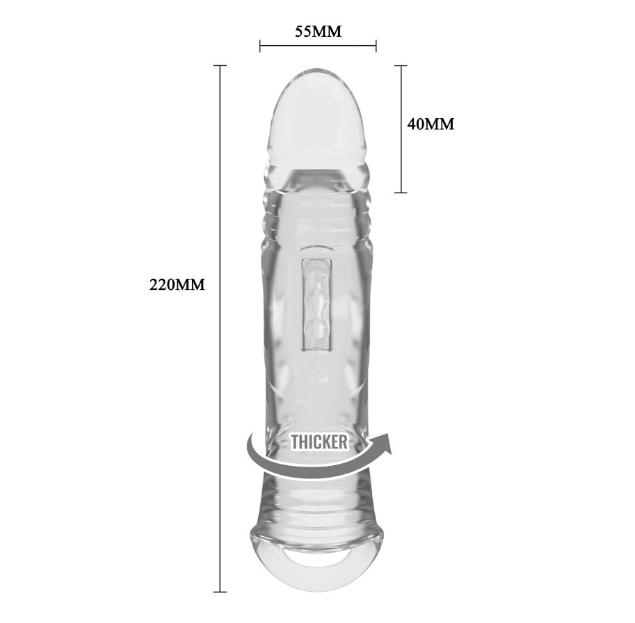 Prelungitor Penis Zac +4 cm, TPE, Transparent, #6, Erotic24.ro