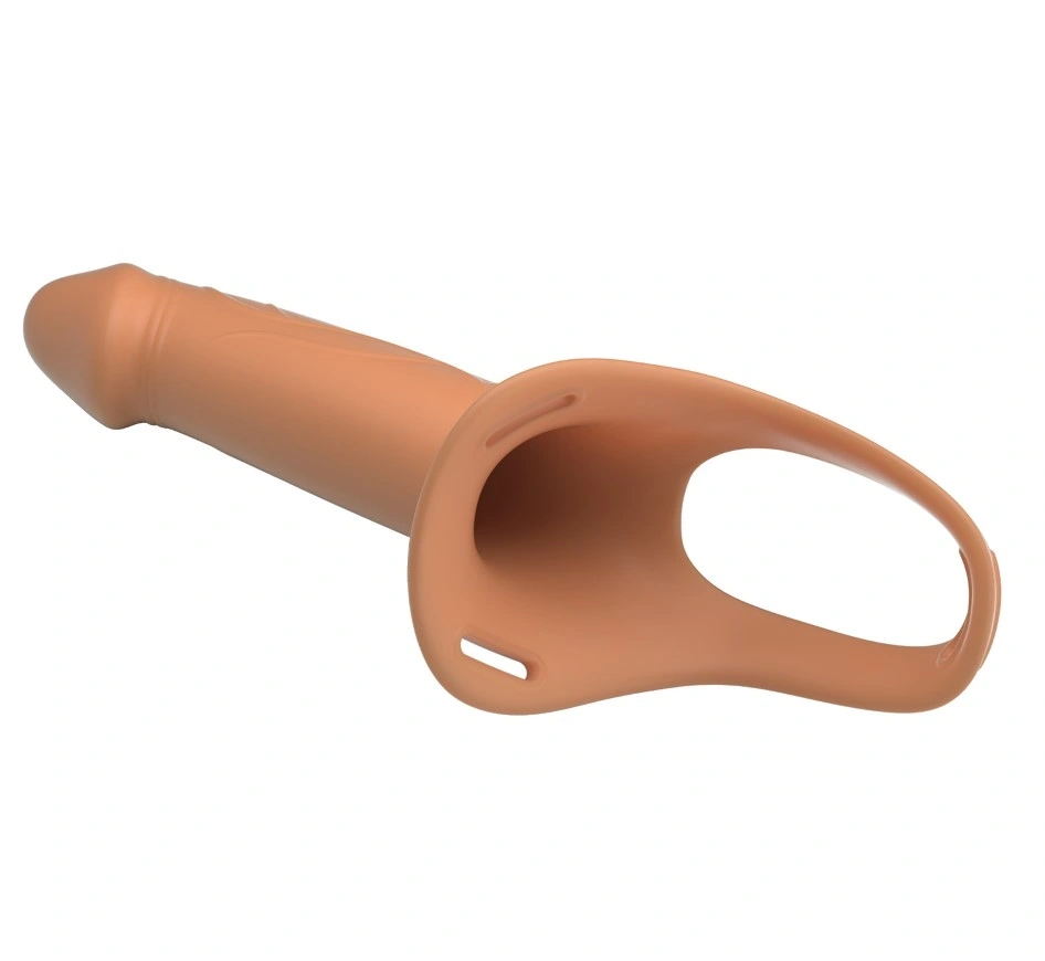 Strap-on Hollow Landon Dildo Realist +4.2 cm, Silicon, Natural, #6, Erotic24.ro