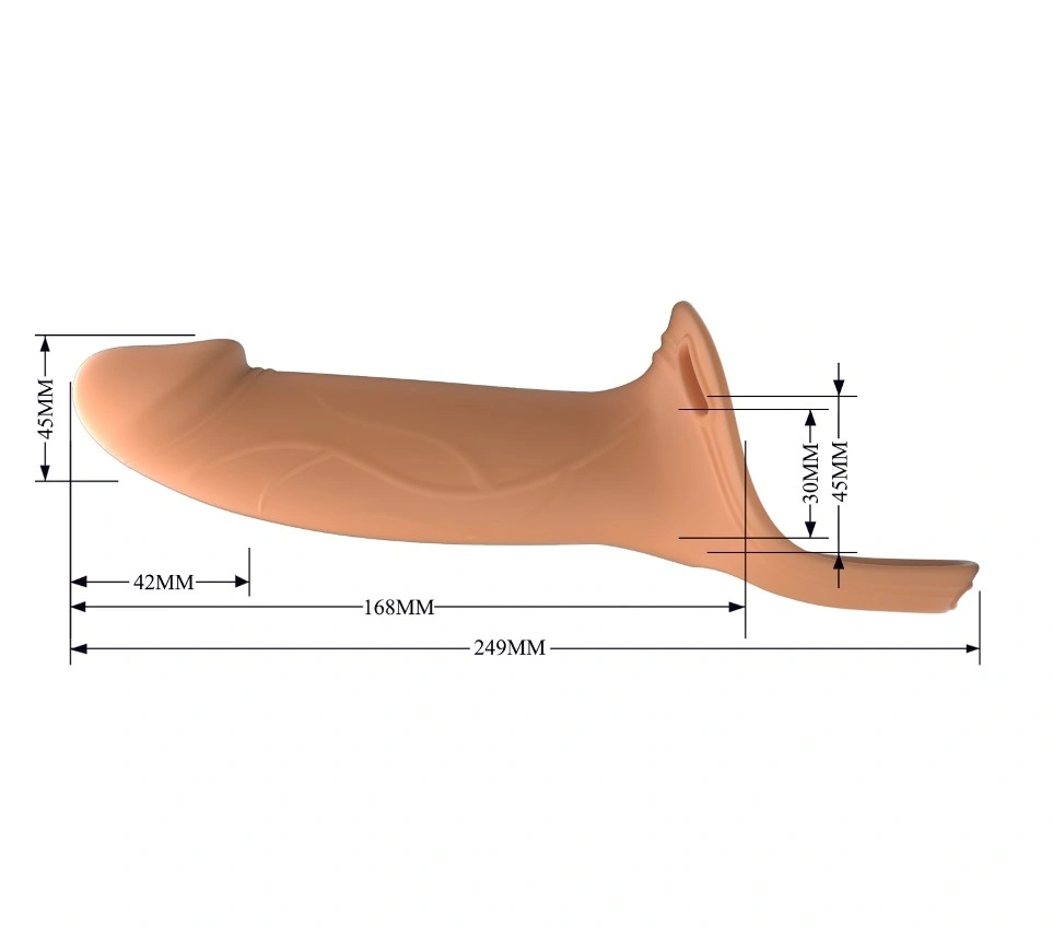 Strap-on Hollow Landon Dildo Realist +4.2 cm, Silicon, Natural, #7, Erotic24.ro