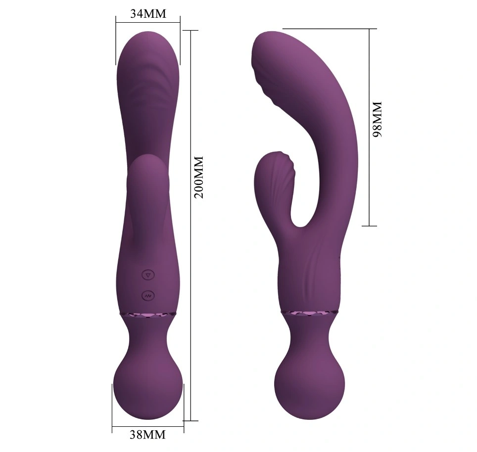 Vibrator Iepuras All Rounder, Actiune Dubla, 10 Moduri Vibratii, Silicon, USB Magnetic, Mov, 20 cm, #5, Erotic24.ro