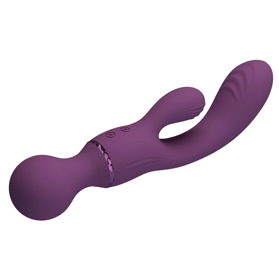 Vibrator Iepuras All Rounder, Actiune Dubla, 10 Moduri Vibratii, Silicon, USB Magnetic, Mov, 20 cm, #4, Erotic24.ro