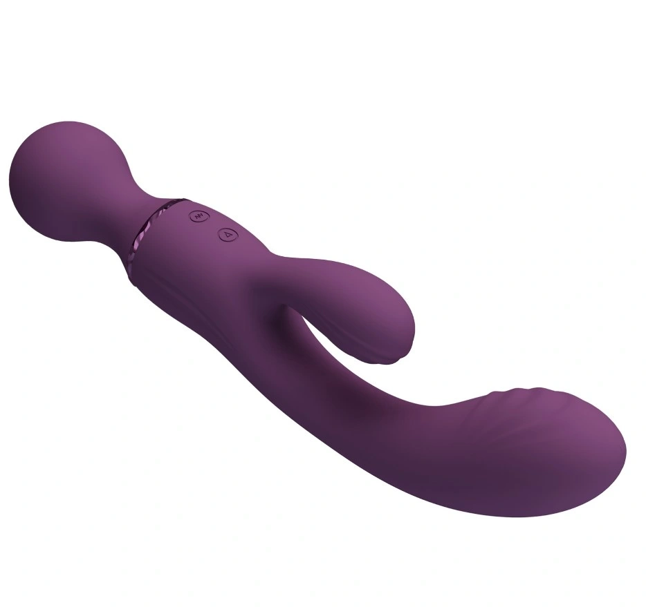 Vibrator Iepuras All Rounder, Actiune Dubla, 10 Moduri Vibratii, Silicon, USB Magnetic, Mov, 20 cm, #2, Erotic24.ro