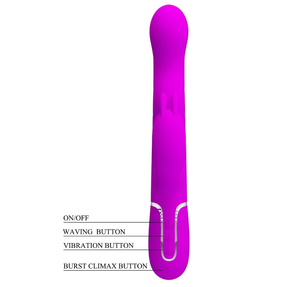 Vibrator Iepuras Laursen, 7 Moduri Vibratii, 4 Moduri Ondulare, Silicon, USB Magnetic, Mov, 24.9 cm, #7, Erotic24.ro