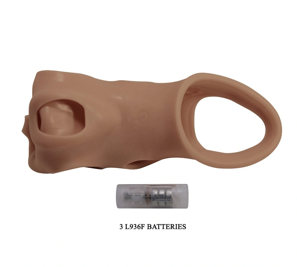 Prelungitor Penis Lve +4 cm cu Vibratii, TPE, Maro, Nr. 7, Erotic24.ro