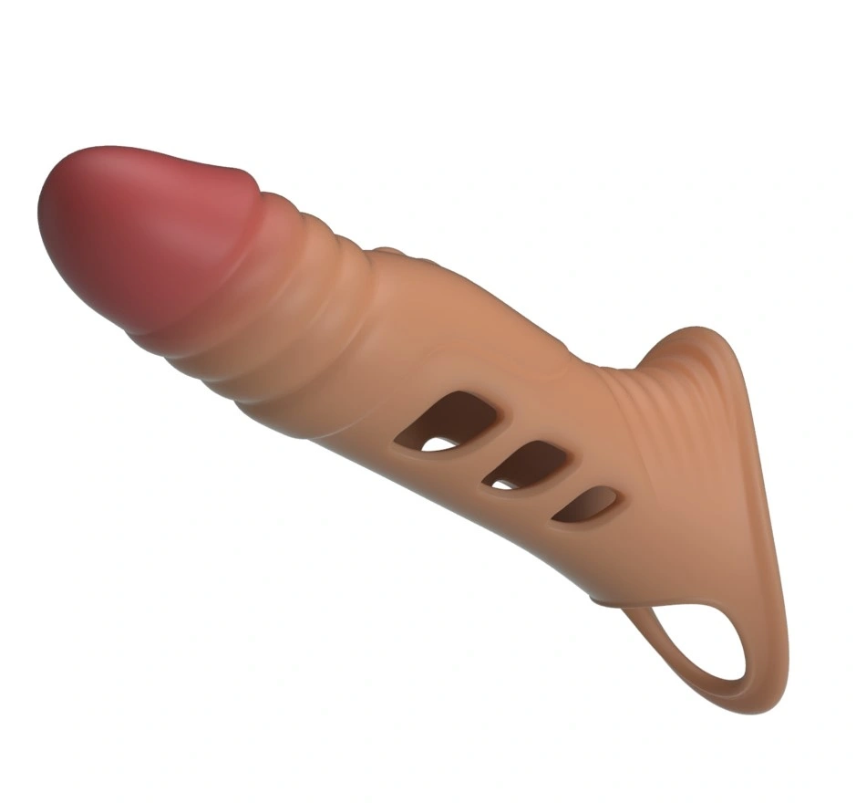 Prelungitor Penis Lve +4 cm cu Vibratii, TPE, Maro, Nr. 5, Erotic24.ro