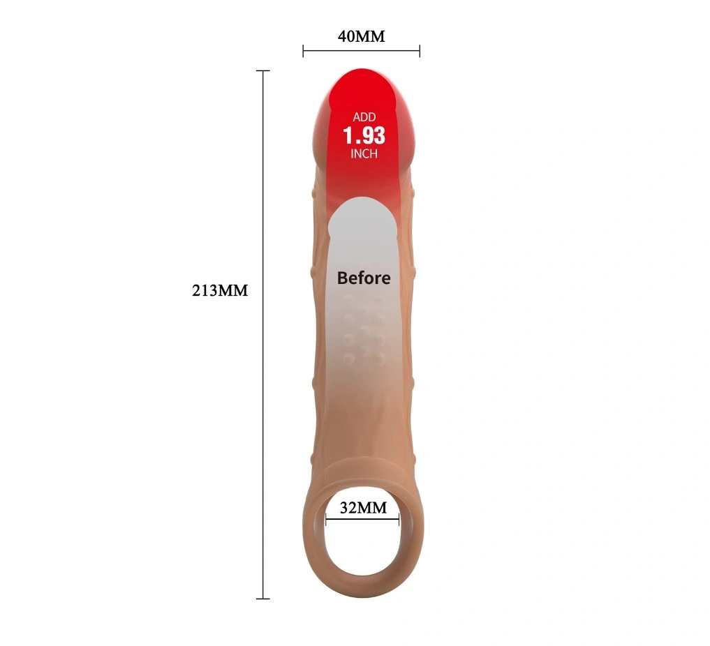 Prelungitor Penis Brad +5 cm cu Vibratii, TPE, Maro, #8, Erotic24.ro