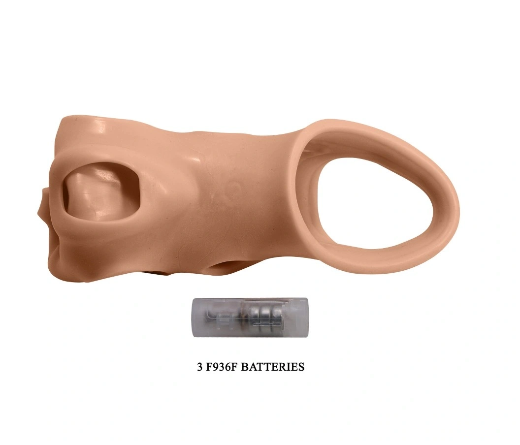 Prelungitor Penis Brad +5 cm cu Vibratii, TPE, Maro, #7, Erotic24.ro