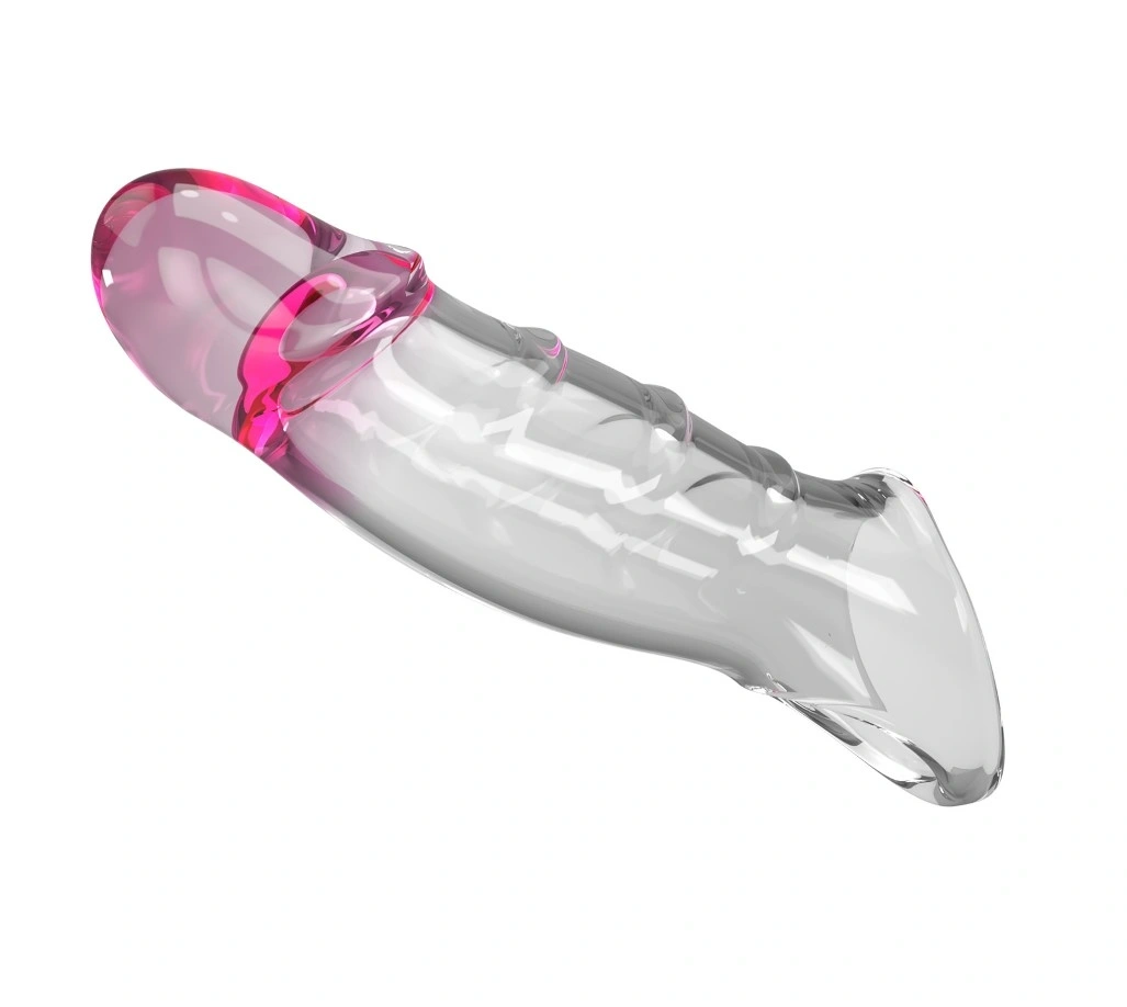 Prelungitor de Penis Darnell +2.8 cm, TPE, Transparent cu Varf Roz, 19.8 cm, Nr. 4, Erotic24.ro