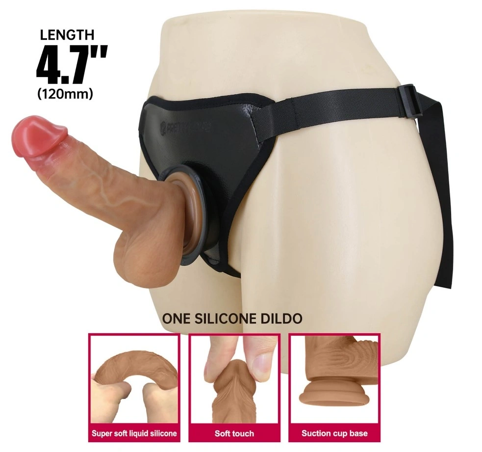 Strap-on Harness Briefs Fogg, Fixare cu Ventuza, Dildo din Silicon, Natural, 17.3 cm