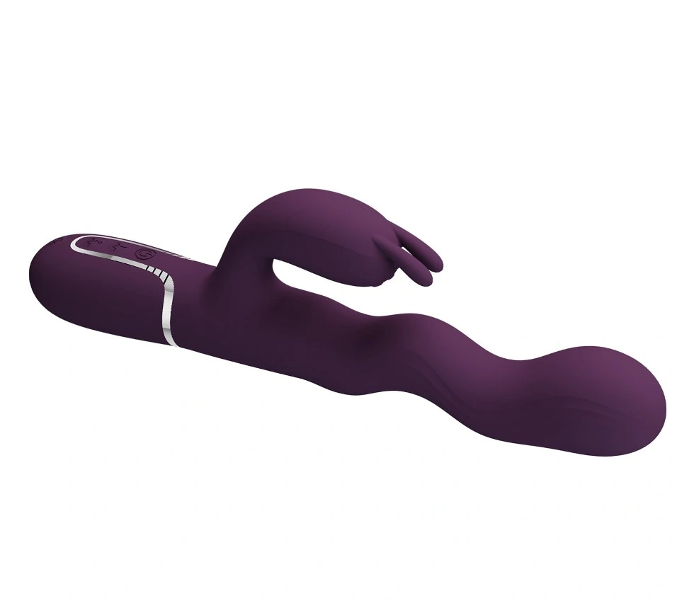 Vibrator Iepuras Laursen, 7 Moduri Vibratii, 4 Moduri Ondulare, Silicon, USB Magnetic, Mov Inchis, 24.9 cm, #3, Erotic24.ro