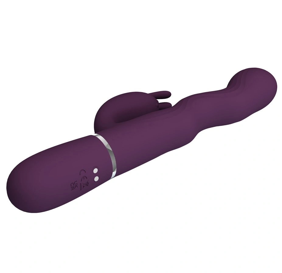 Vibrator Iepuras Laursen, 7 Moduri Vibratii, 4 Moduri Ondulare, Silicon, USB Magnetic, Mov Inchis, 24.9 cm, #5, Erotic24.ro