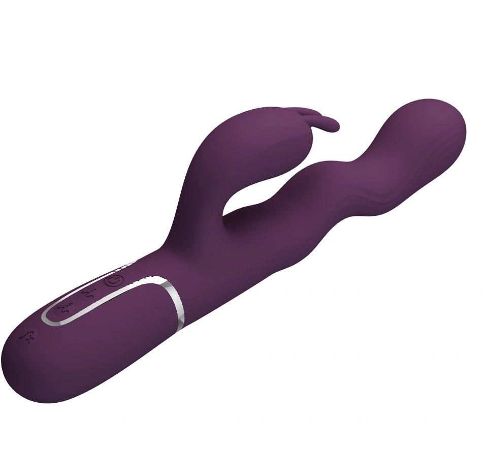 Vibrator Iepuras Laursen, 7 Moduri Vibratii, 4 Moduri Ondulare, Silicon, USB Magnetic, Mov Inchis, 24.9 cm, #4, Erotic24.ro