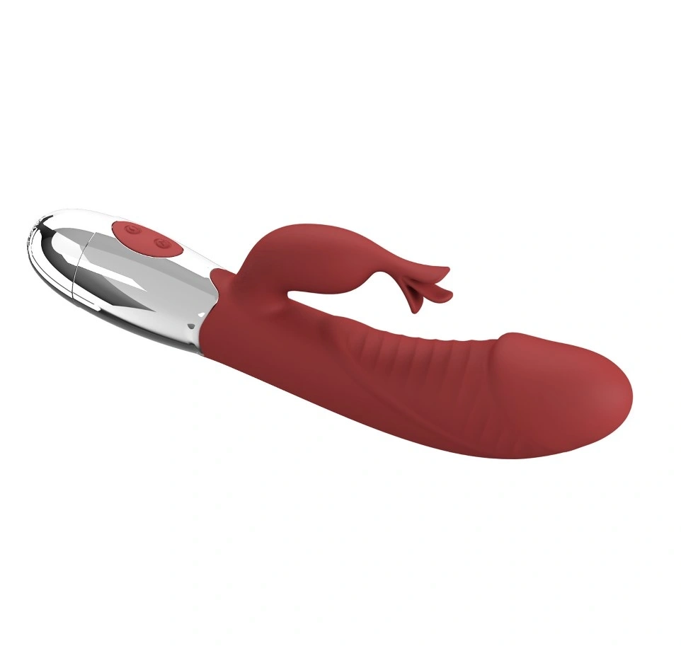 Vibrator Rabbit Rasmussen, 30 Moduri Vibratii Puternice, Silicon, USB, Rosu, 19.8 cm, #4, Erotic24.ro