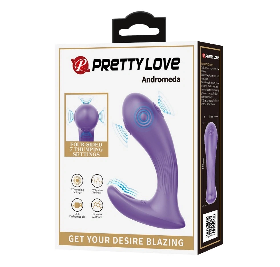Vibrator Andromeda, 7 Moduri Tapare, 7 Moduri Vibratii, Silicon, USB, Mov, 10.5 cm, #10, Erotic24.ro