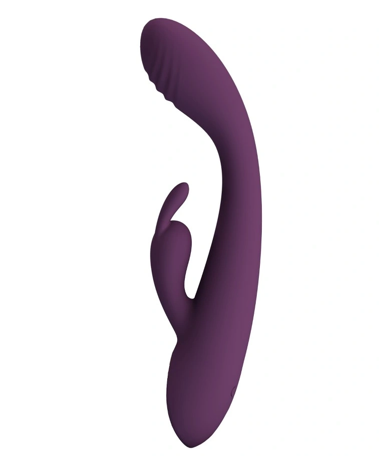 Vibrator Iepuras Emma, 10 Moduri Vibratii Puternice, Silicon, USB Magnetic, Mov, 15.8 cm, #2, Erotic24.ro