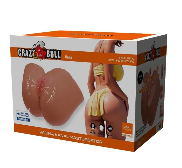 Masturbator Crazy Bull Ilana, Vibratii, Suctiune, Voce Senzuala, TPR, USB, Maro, 7 kg, #8, Erotic24.ro