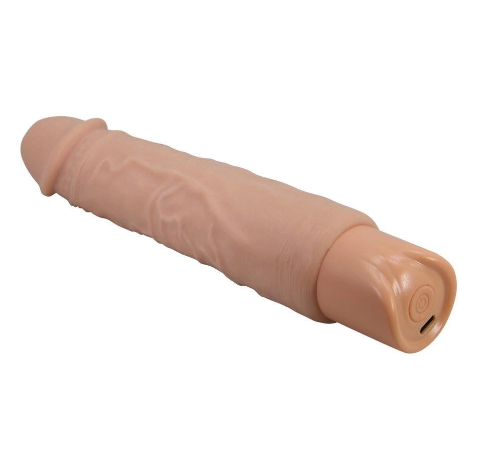 Vibrator Realist Rufus, 10 Moduri Vibratii, TPE, USB Type-C, Natural, 23.8 cm, #6, Erotic24.ro