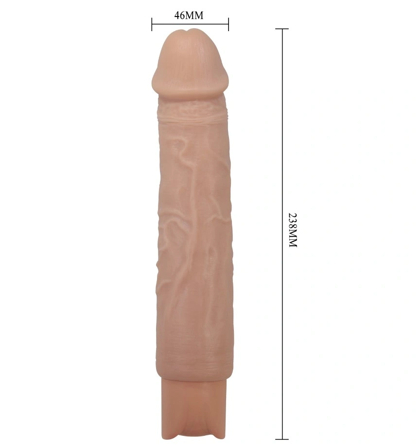 Vibrator Realist Rufus, 10 Moduri Vibratii, TPE, USB Type-C, Natural, 23.8 cm, #5, Erotic24.ro