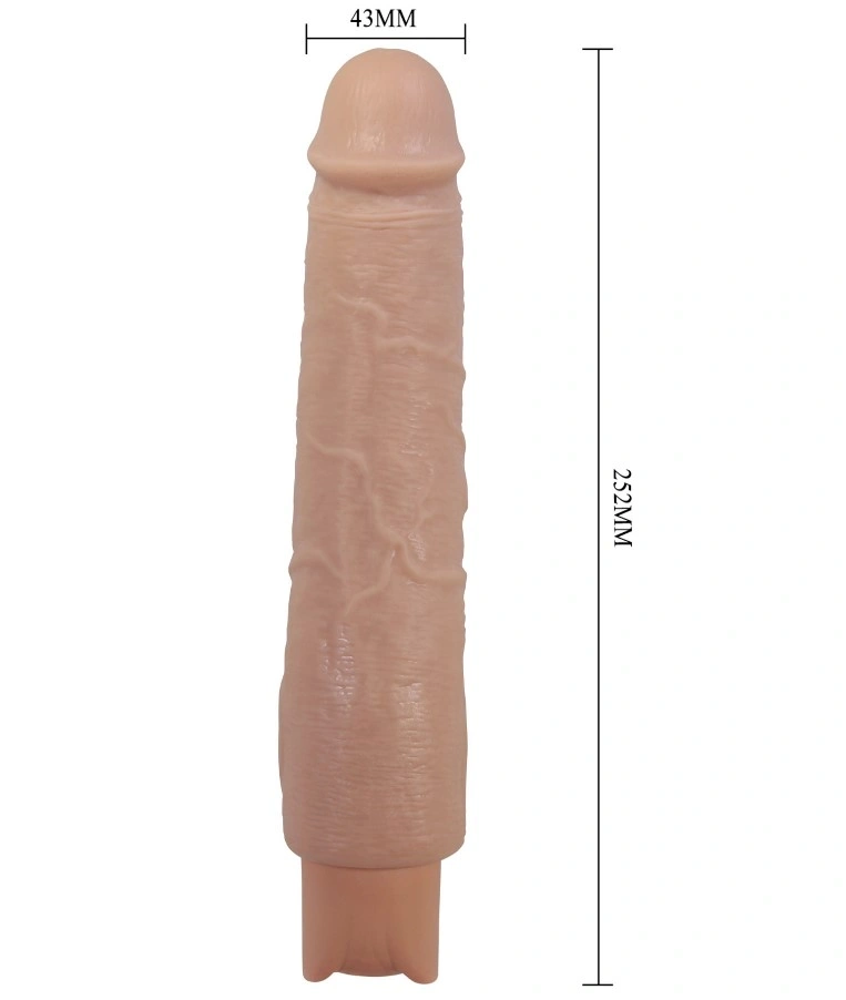 Vibrator Realist Soren, 10 Moduri Vibratii, TPE, USB Type-C, Natural, 25.2 cm, #5, Erotic24.ro