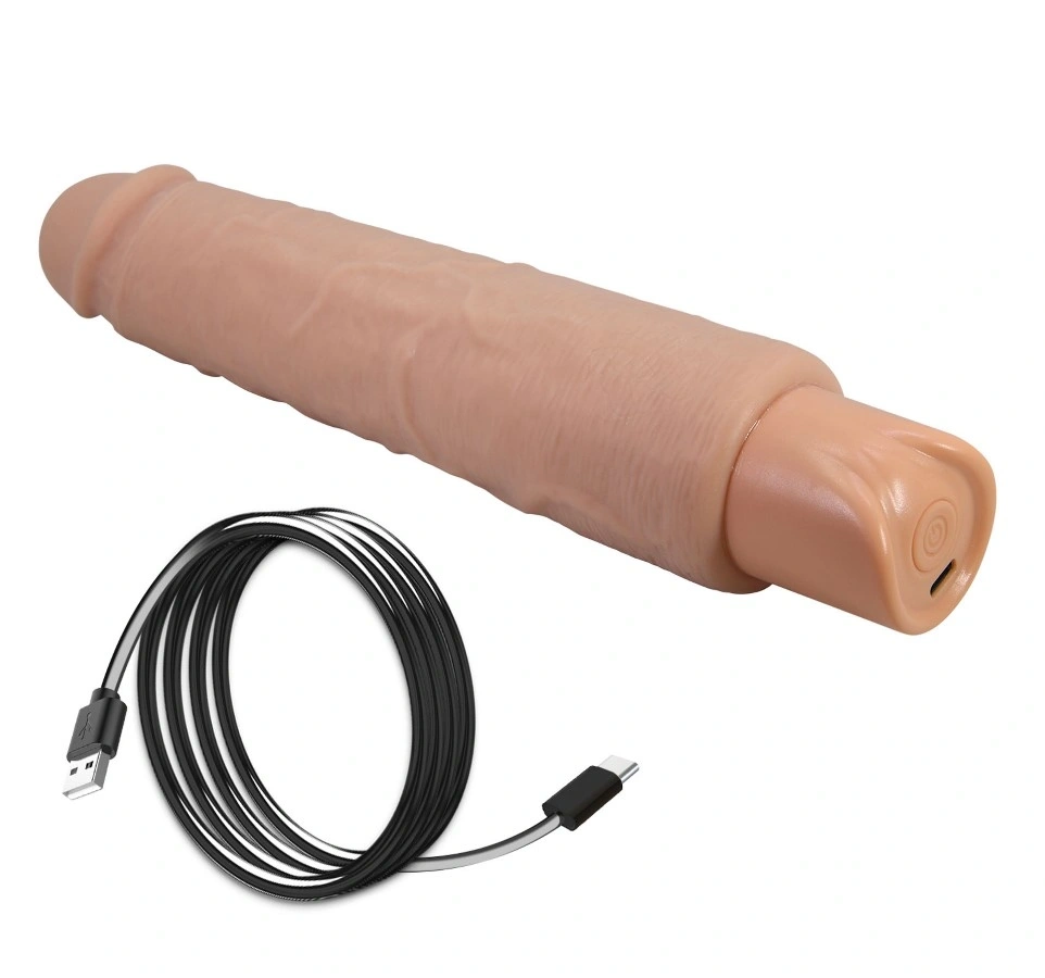 Vibrator Realist Soren, 10 Moduri Vibratii, TPE, USB Type-C, Natural, 25.2 cm, #7, Erotic24.ro