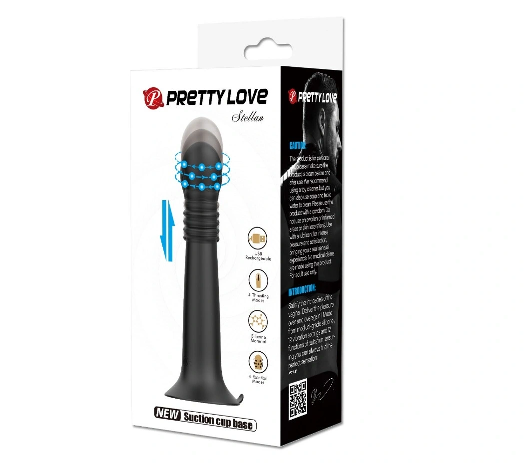 Vibrator Stellan, 4 Moduri Impingere, 4 Moduri Rotatii, Silicon, USB, Negru, 19.1 cm, #8, Erotic24.ro