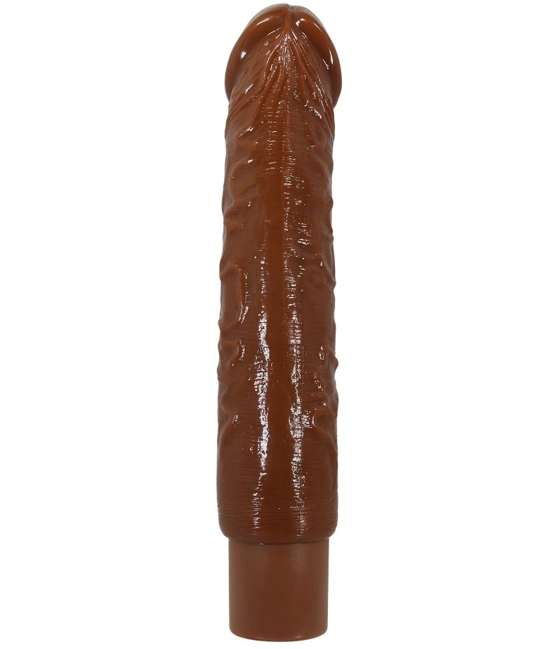 Vibrator Realist Rufus, 10 Moduri Vibratii, TPE, USB Type-C, Maro, 23.8 cm, #4, Erotic24.ro