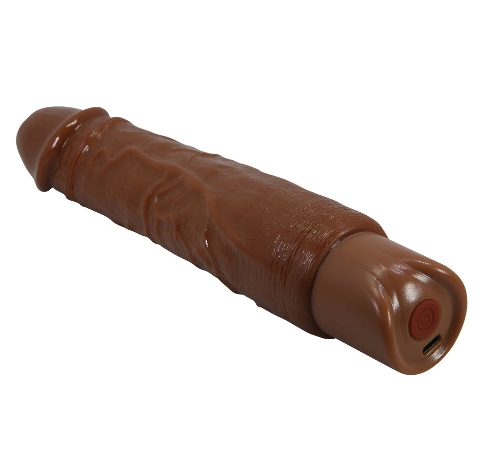 Vibrator Realist Rufus, 10 Moduri Vibratii, TPE, USB Type-C, Maro, 23.8 cm, #6, Erotic24.ro