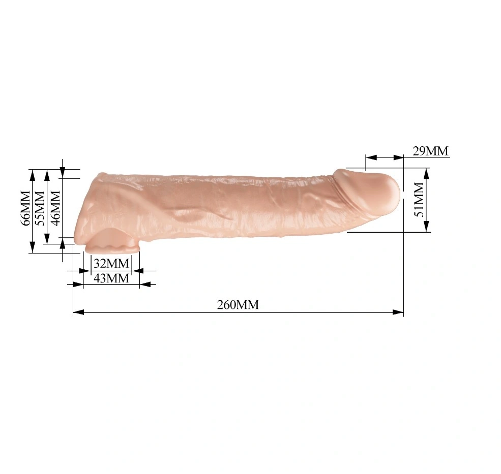 Prelungitor Penis +7.5 cm cu 3 Accesorii Detasabile, TPE, Natural, #8, Erotic24.ro