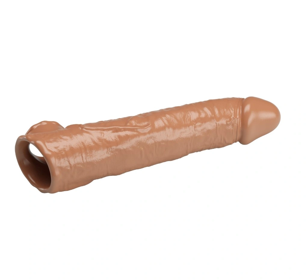 Prelungitor Penis +7.5 cm cu 3 Accesorii Detasabile, TPE, Maro, Nr. 8, Erotic24.ro