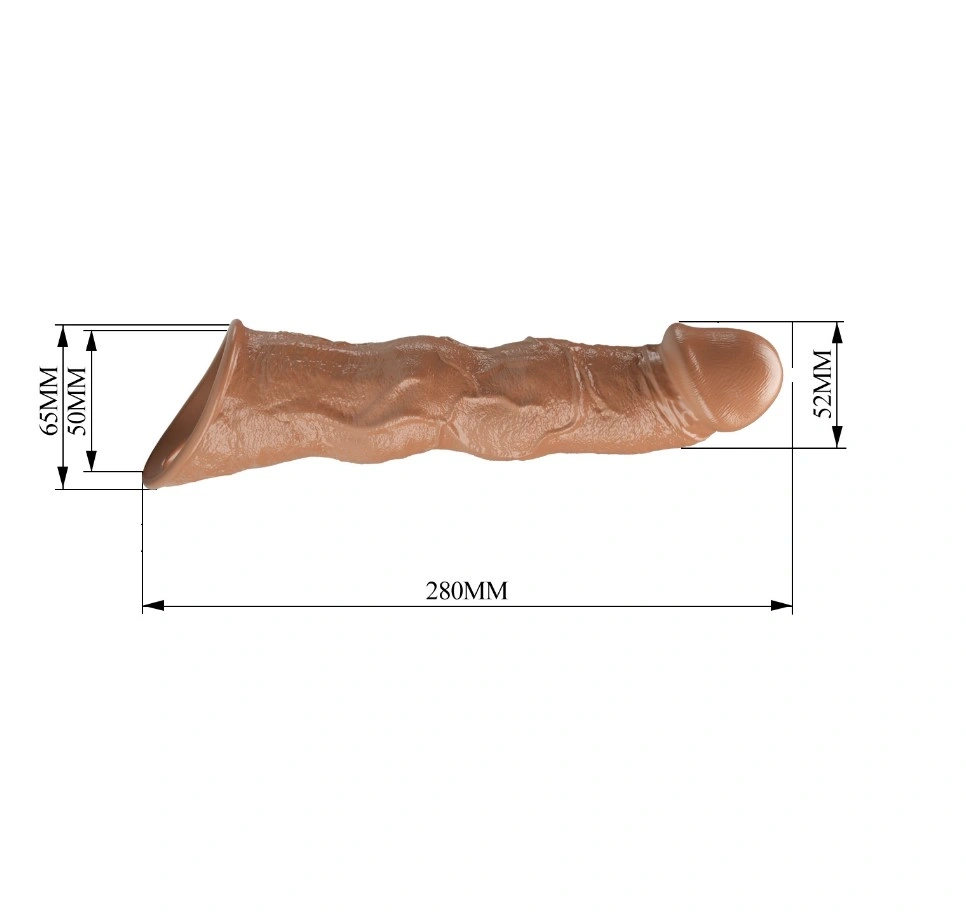 Prelungitor Penis Ragnar +7.5 cm cu 3 Accesorii Detasabile, TPE, Maro, #6, Erotic24.ro