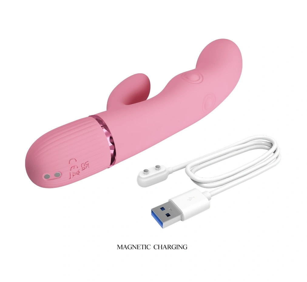 Vibrator Rabbit Zach, 5 Moduri Tapare, 5 Moduri Vibratii, Silicon, USB Magnetic, Roz, 20 cm, #7, Erotic24.ro