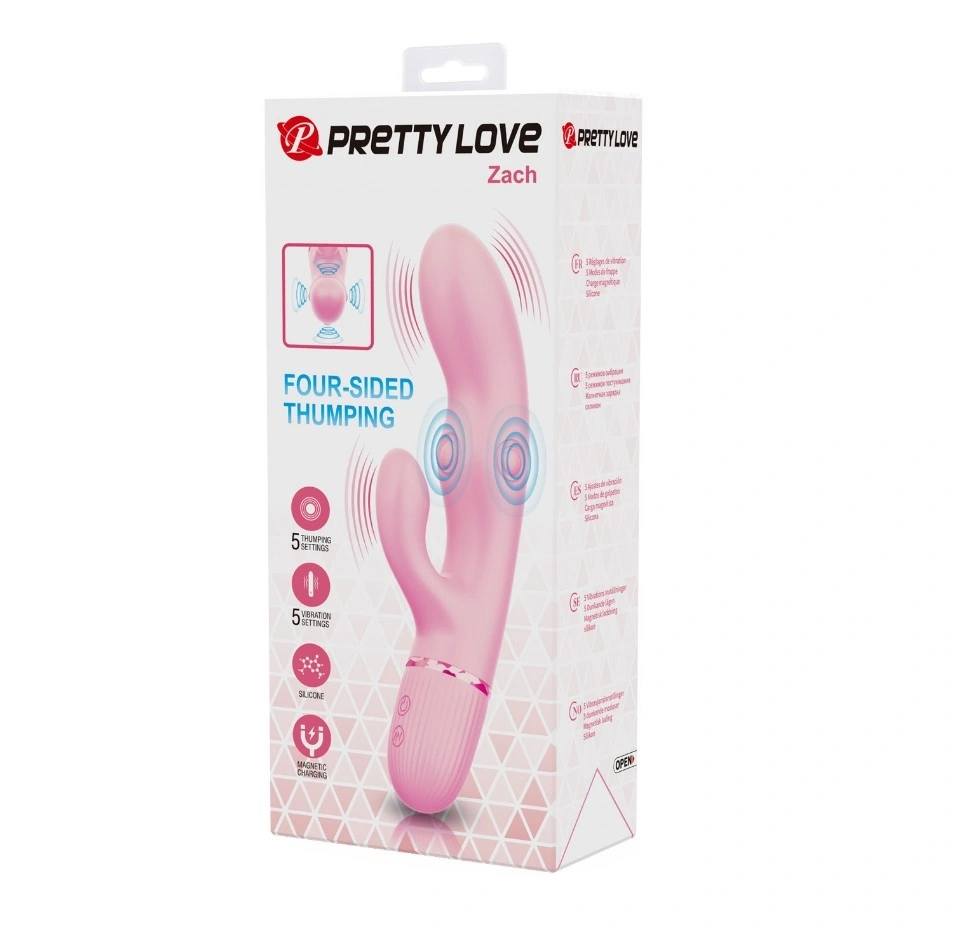 Vibrator Rabbit Zach, 5 Moduri Tapare, 5 Moduri Vibratii, Silicon, USB Magnetic, Roz, 20 cm, #10, Erotic24.ro